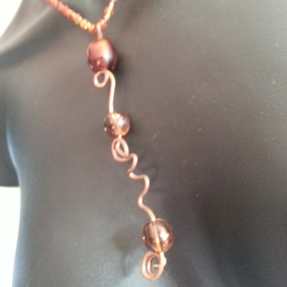 ♥️Y2K ARTISAN♥️Fashion Copper and Beaded Handmade Necklace - Picture 2 of 6